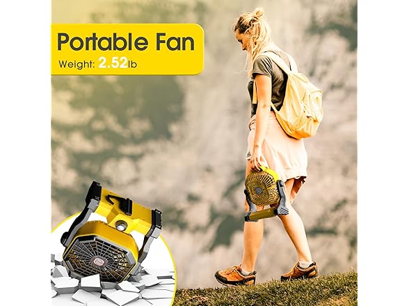 JINLICTE Camping Fan with LED Lantern