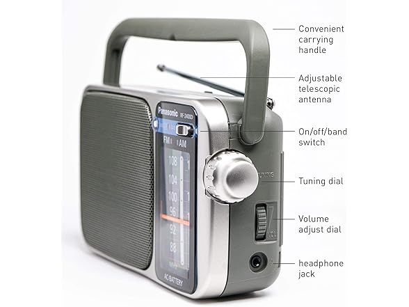 Panasonic RF-2400 AM/FM Radio, Silver