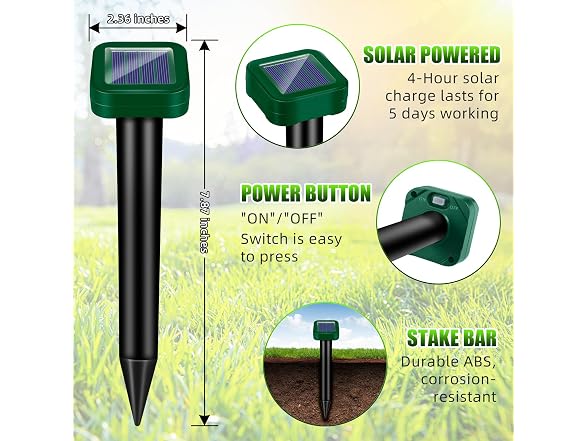 Lycxbfjia 8-Pack Solar Mole Repellent