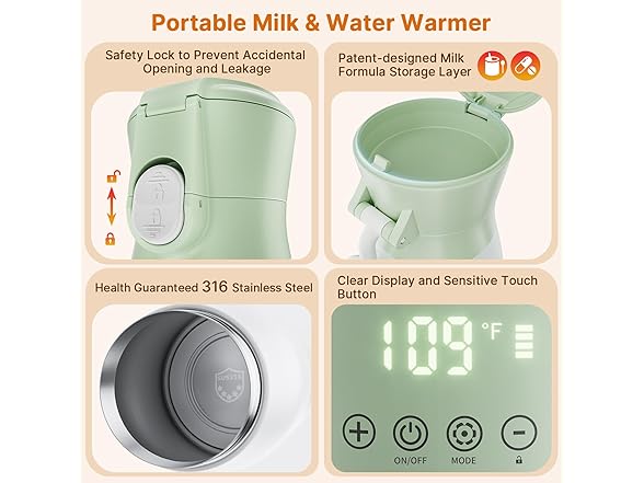 JDZ Portable Baby Bottle Warmer