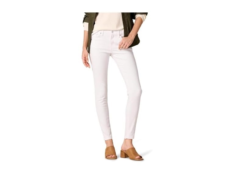 Amazon Essentials Women's Mid-Rise Stretchy Skinny Jean, White, 6