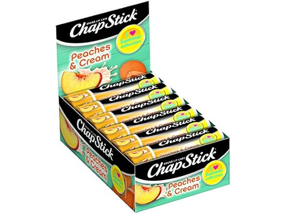 (12 Count) ChapStick Bulk Lip Balm Peaches & Cream