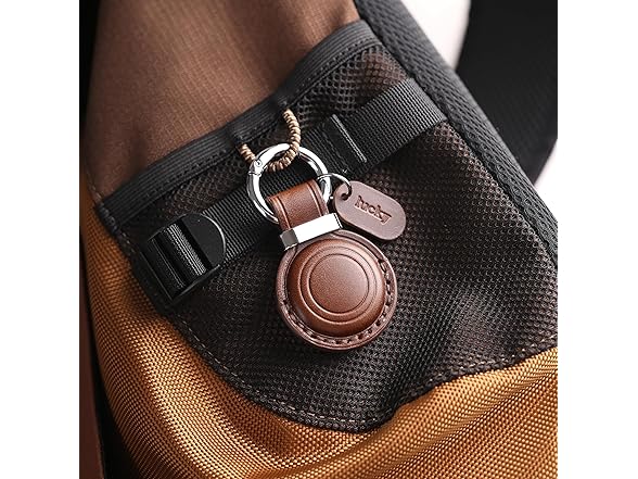 Genuine Leather AirTag Keychain Holder