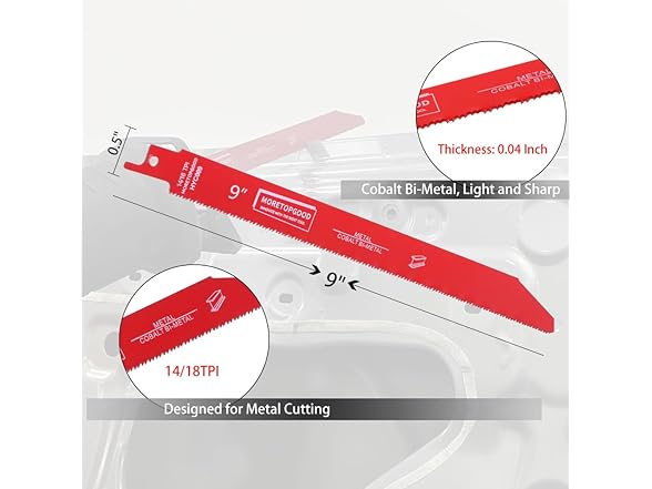 MORETOPGOOD 25 Pack 9 Inch, 14/18 TPI