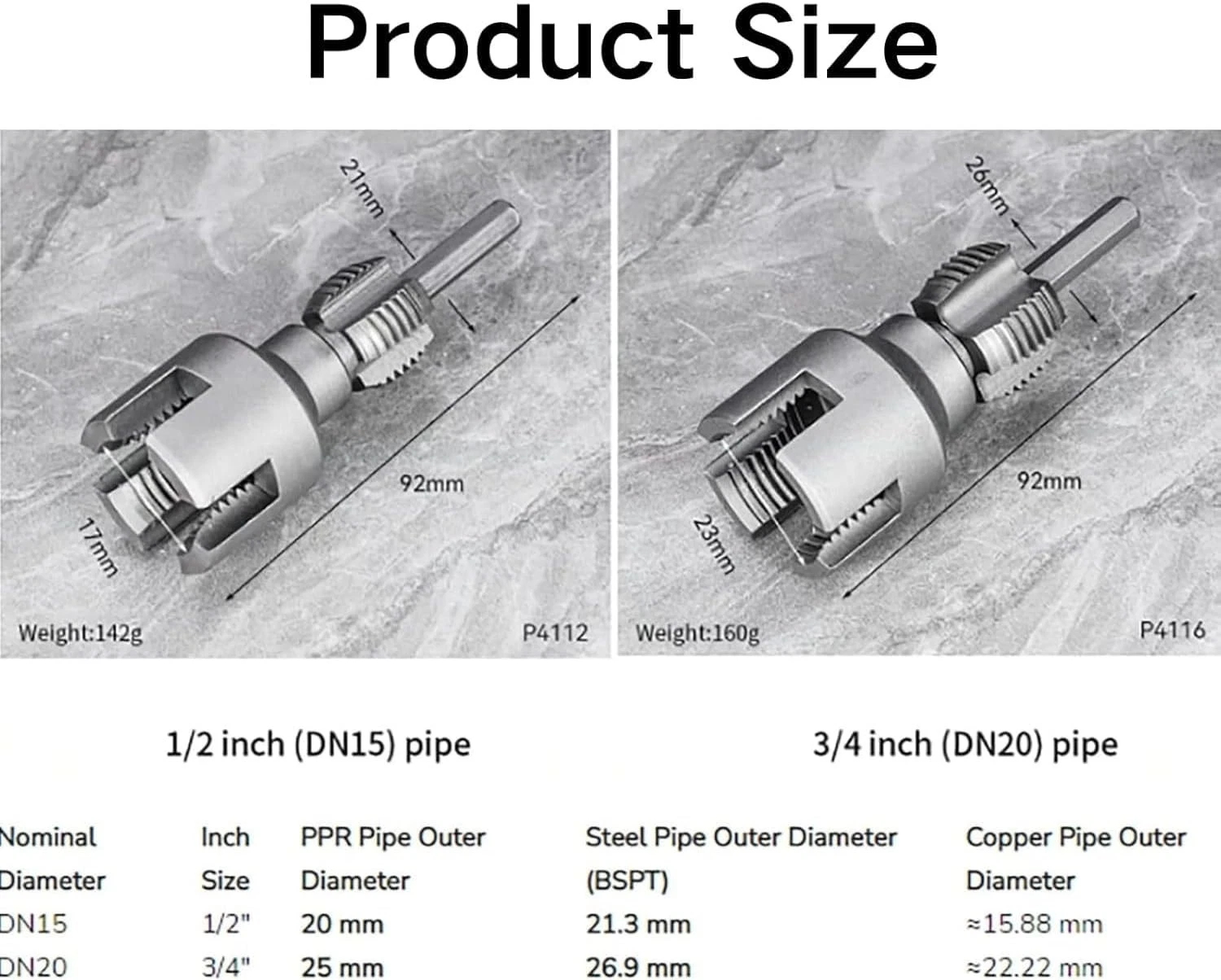 1/2'' 3/4'' Water Pipe Threading Tool - Gallery 8