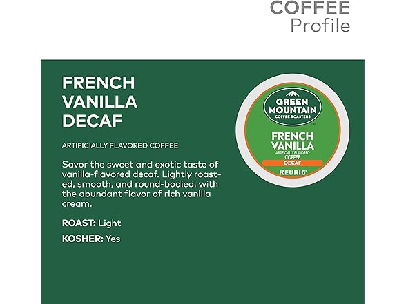 Green Mountain French Vanilla Decaf 96ct