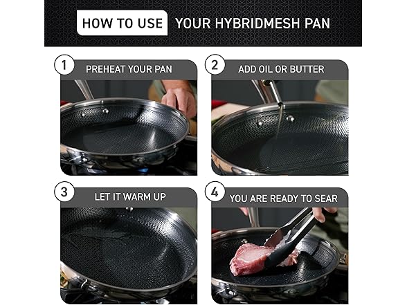T-fal HybridMesh Tri-Ply Stainless Steel Fry Pan 12 Inch
