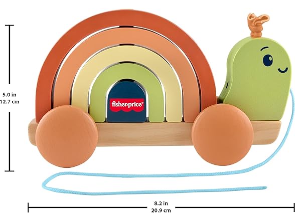 Fisher-Price Wood Toddler Toy Pull-Along Stacking Snail
