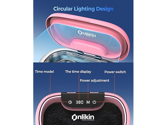 Onlikin Ultrasonic Pink Jewelry Cleaner - Gallery 7