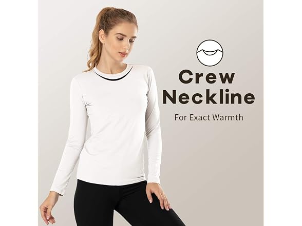 Mancyfit Women (S) Thermal Layer Crew Neck-white