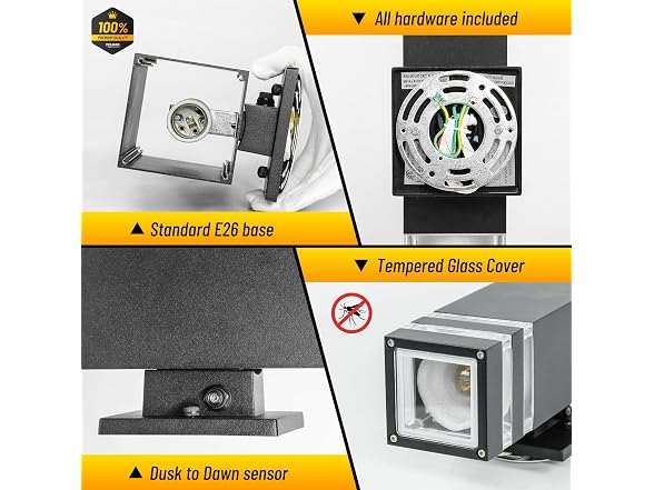 Tesjaso Dusk-to-Dawn Wall Sconce 2-Pack