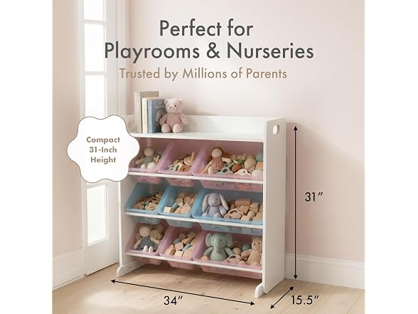 Humble Crew Toy Organizer Display 9 Bins Pastel