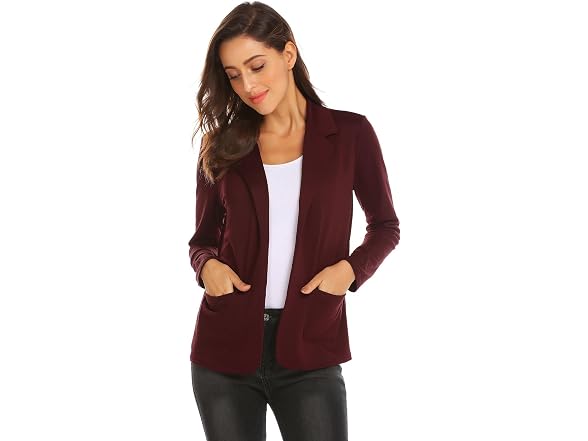 Zeagoo Women (XXL) Long Sleeve Blazer Open Jacket