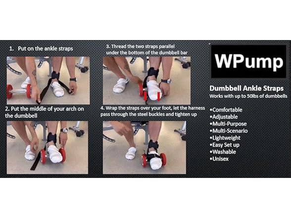 WPUMP Ankle Straps for Dumbbells Weights