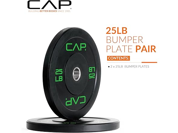 CAP Barbell Economy Plate Set, 25lbs Pair
