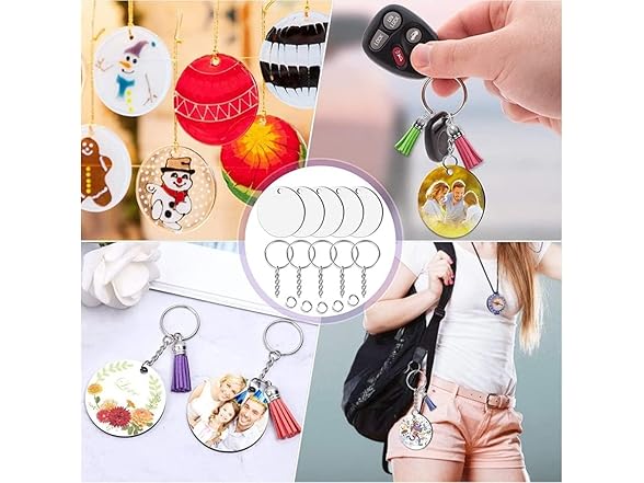 Generic  120 Pcs Acrylic Keychain Blanks