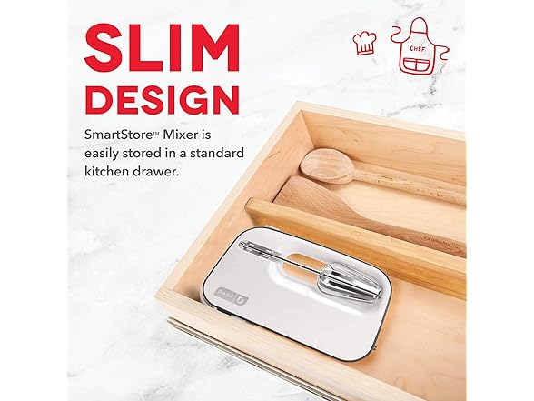 Dash SmartStore Deluxe Compact Electric Hand Mixer