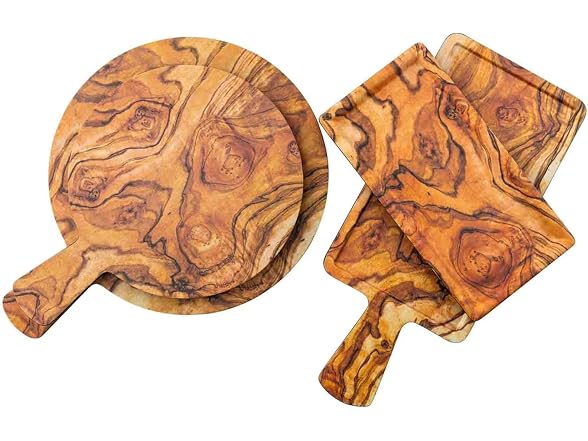 TableCraft 12953 Serving Tray, Olive Wood Decal Melamine Serving Tray