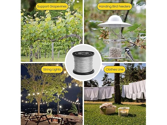 304 SS Wire Rope 1/16" 328ft w/Sleeves