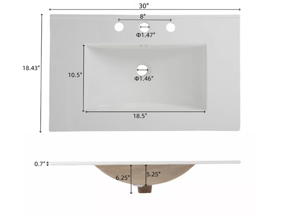 Christopher Knight Home Graham 30" Contemporary Vanity