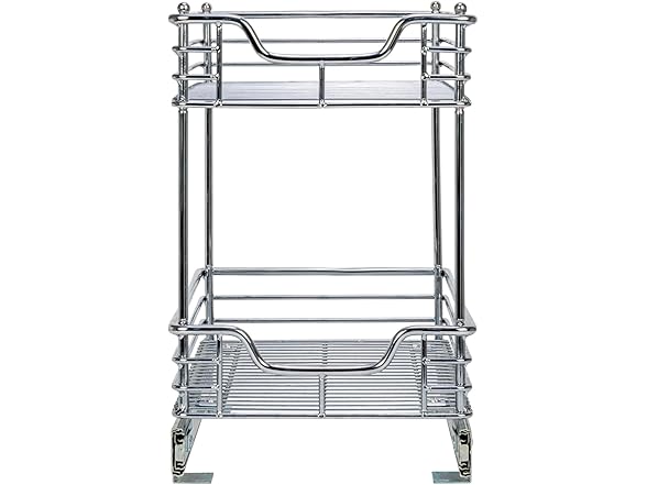  Steel 2-Tier Sliding Under Sink Cabinet Organizer
