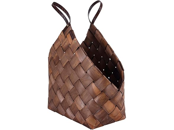 Woven Storage Basket Set of 2, Dark Brown