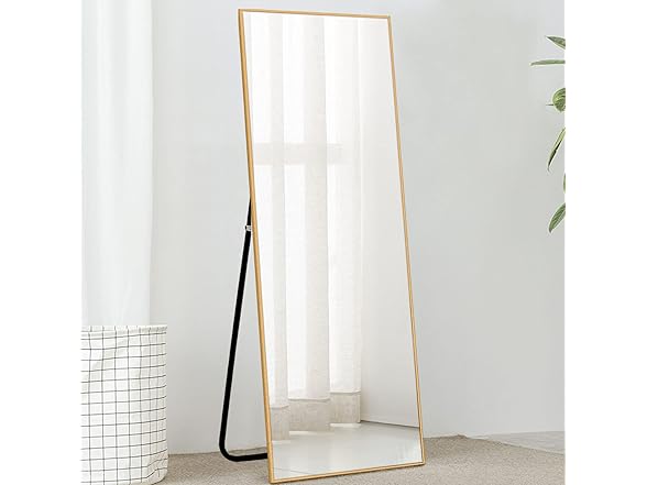 Trvone Full Length Mirror, Gold, 65"x22"
