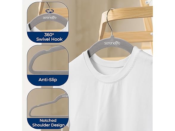 SereneLife 200-Pack Velvet Hangers