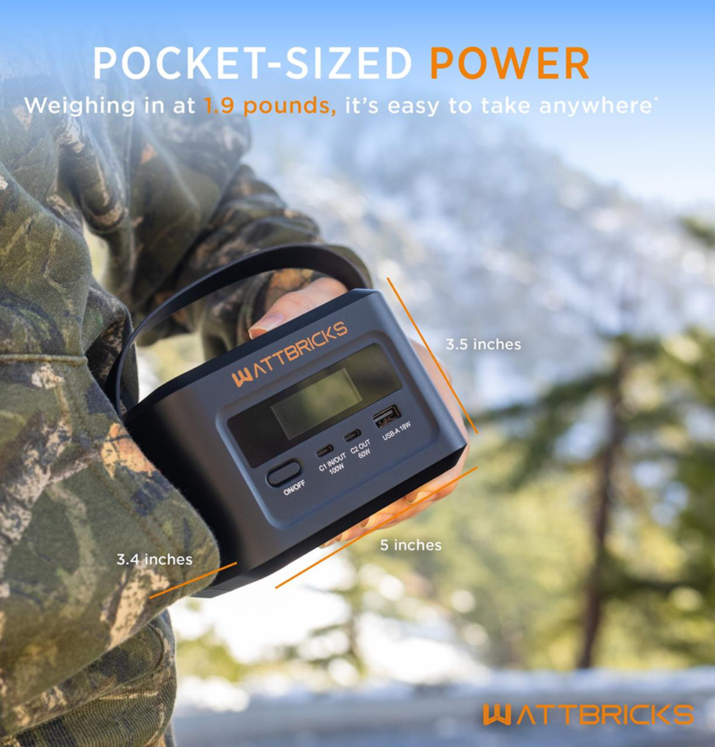 Wattbricks Energy 120-Watt Peak, 99.2Whr Power Station - Gallery 16