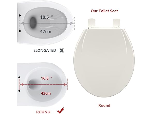 YardYonder Toilet Seat Round, Soft Close