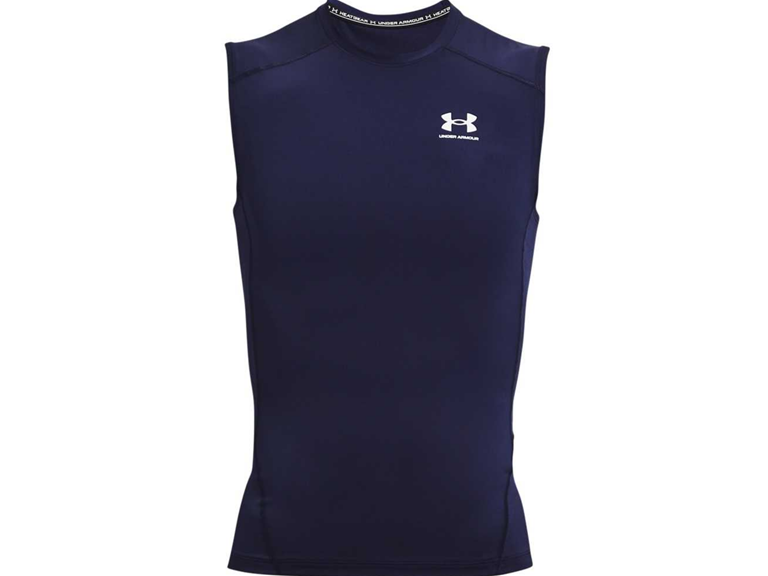 Under Armour  Medium  UA Men's HeatGear Sleeveless Compression Midnight Navy / White