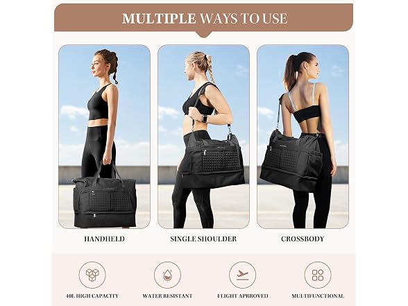 Maelstrom Gym Bag for Women,40L Travel Duffel Bag 