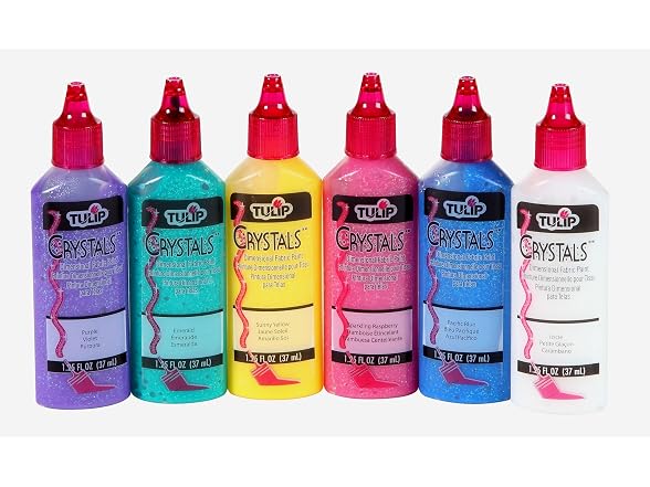 Tulip 15552 Tulip Fabric Paint Crystal (6 Pack), Multicolor