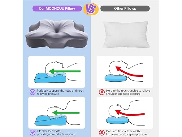 MOONOUU Side Sleeper Butterfly Pillow