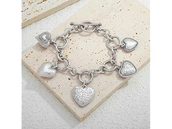 TENTMENTISE Silver Heart Bracelet