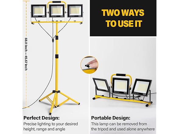 31000 Lumen LED Work Lights with Stand