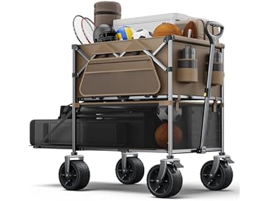 $99.99, Was $189.99, 47% Off! Everyfun 480Lbs Foldable Double Decker Wagon Cart dealfomo