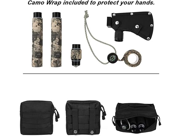 KISIQI Camping Axe with Sheath Folding