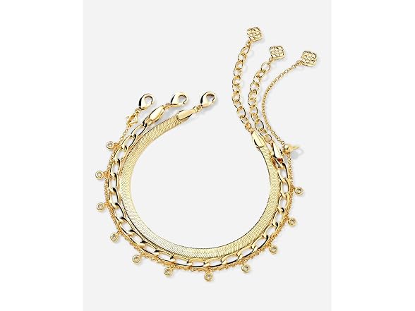 Womens Kassie Set of 3 Chain Bracelets