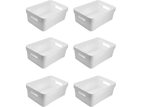 GLAD Plastic Storage Basket, Set of 6