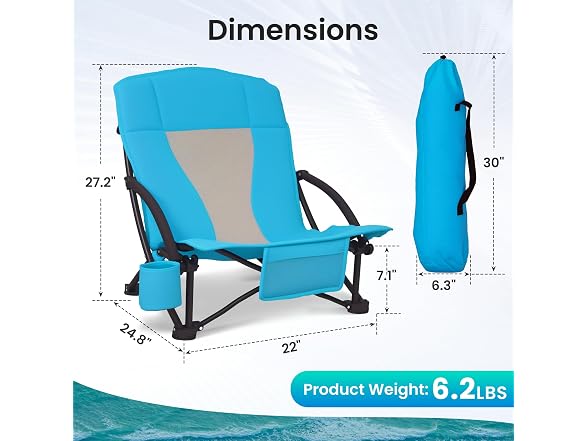 Suptinwear Low Back Beach Chair