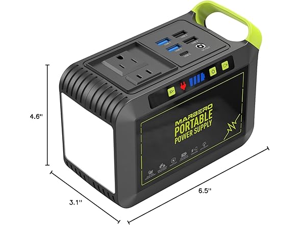 MARBERO Portable Power Station 88Wh Camping Lithium Battery Solar Generator Fast Charging with AC Outlet 120W Peak Power Bank(Solar Panel Optional) for Home Backup Outdoor Emergency RV Van Hunting (Open Box)