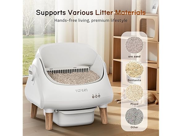 YIZFERN Self Cleaning Litter Box for Multiple Cats Automatic(Open Box)
