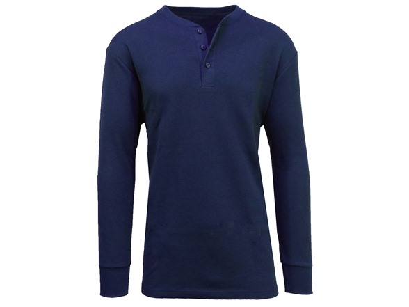 3Pk Asst Mens Waffle-Knit Henley Thermal