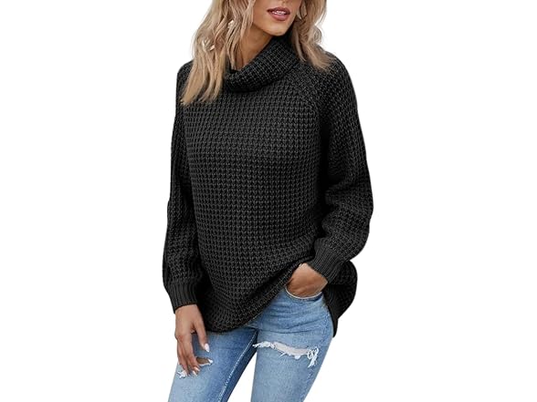 Langwyqu Women (XL) Turtleneck Sweaters Long Tops