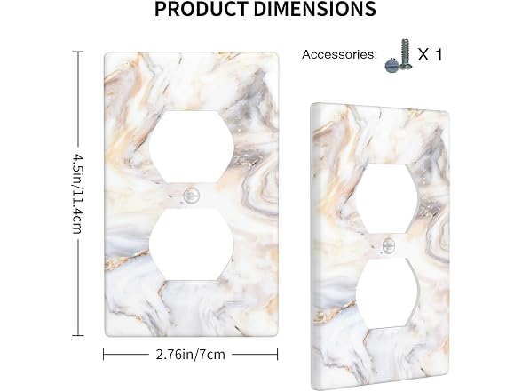 Donyou White Marble Wall Plate Duplex Unbreakable