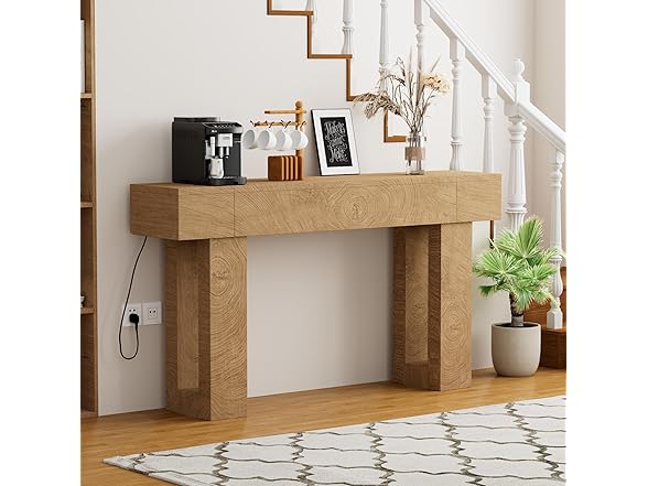Natural 63 Inch Long Console Table