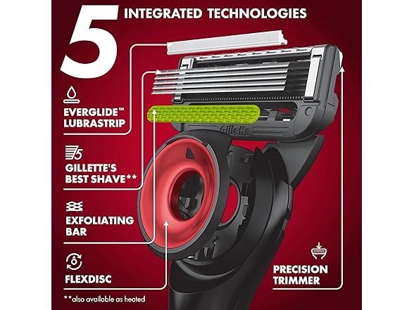 Gillette Labs Special NFL Chiefs Edition Shaving Razor for Men - 1 Handle, 4 Razor Blade Refills & Magnetic Stand, GilletteLabs with Exfoliating Bar