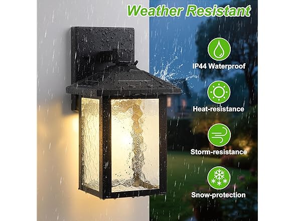 BesLowe Solar Wall Lights Outdoor 2-Pack