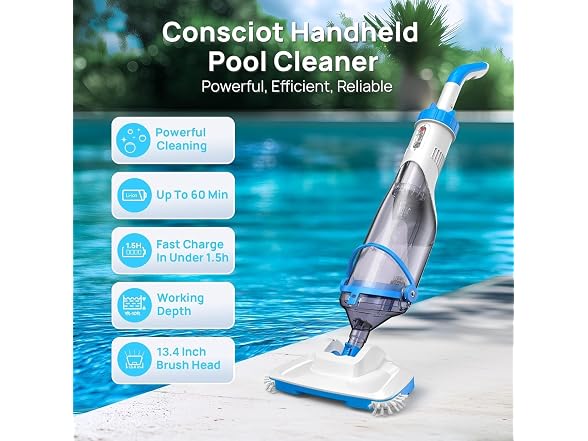 Consciot Handheld Pool Vacuum Cordless
